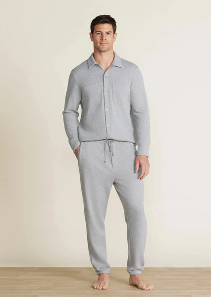 Malibu Collection® Men's French Terry Jogger With Woven Placket