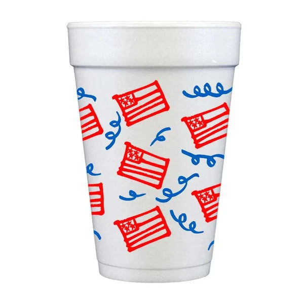 American Flag Wrap Disposible Foam Cup {10 cup pack}