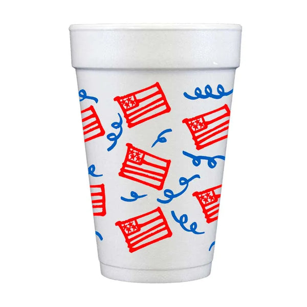 American Flag Wrap/4th of July Disposible Foam Cup {10 cup pack}