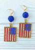 American Flag Rhinestone Earrings