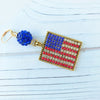 American Flag Rhinestone Earrings