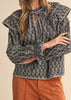 Mix Print V-Neck Top