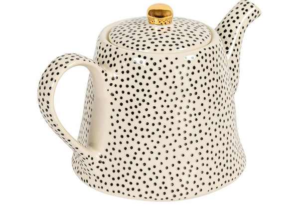 Black & Gold Stoneware Teapot
