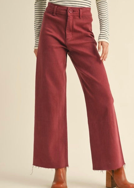 Straight Wide Leg Denim Pants
