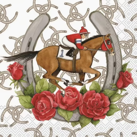 Derby Jockey and Julep Cocktail Napkin