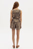 Yves Metallic Linen Top - Impala Print