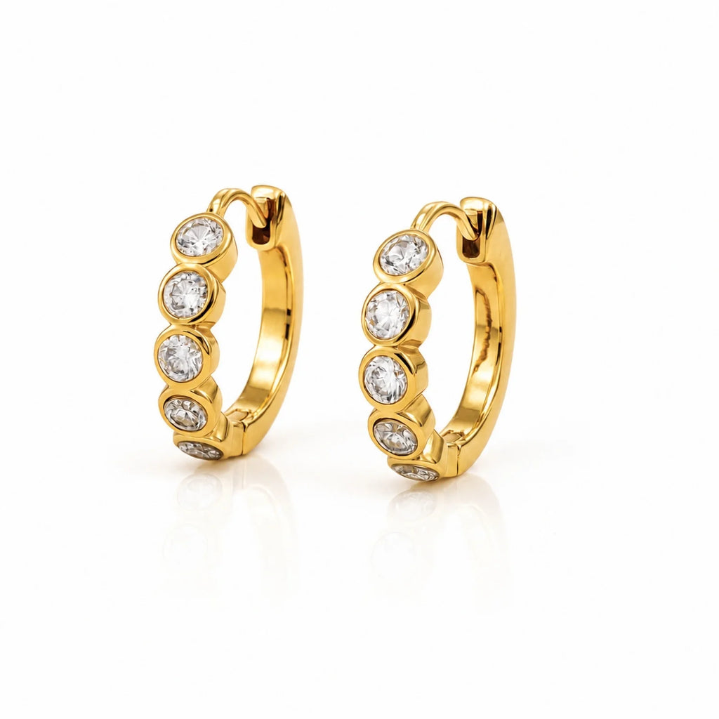 Varra Bezel Mini Hoop Earring