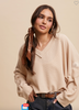 V-Neck Waffle Knit Top