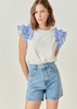 Mixed Media Ruffle Tee