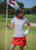 Belle Polo - White Navy Stripe