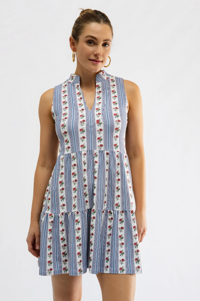 Tatum Dress - Field Flower Stripe