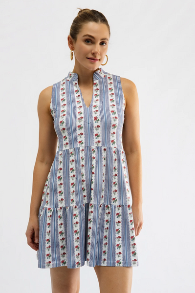 Tatum Dress - Field Flower Stripe