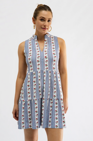 Tatum Dress - Field Flower Stripe