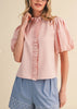 Seersucker Ruffle Top