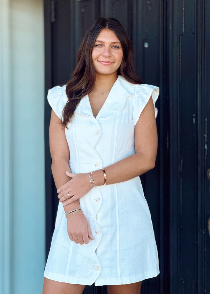 Scallop Canvas Dress