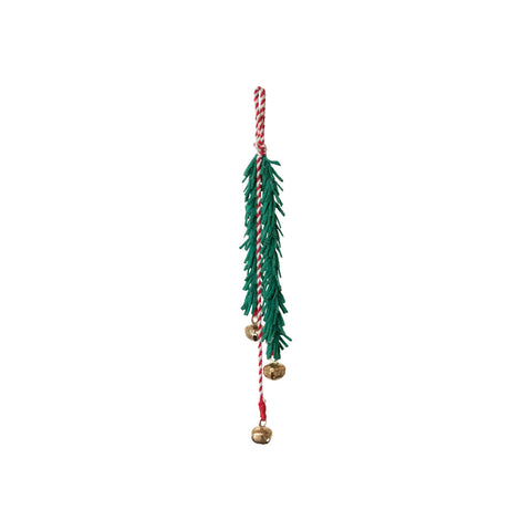 Wool Leaf Hanger w/ Jingle Bells