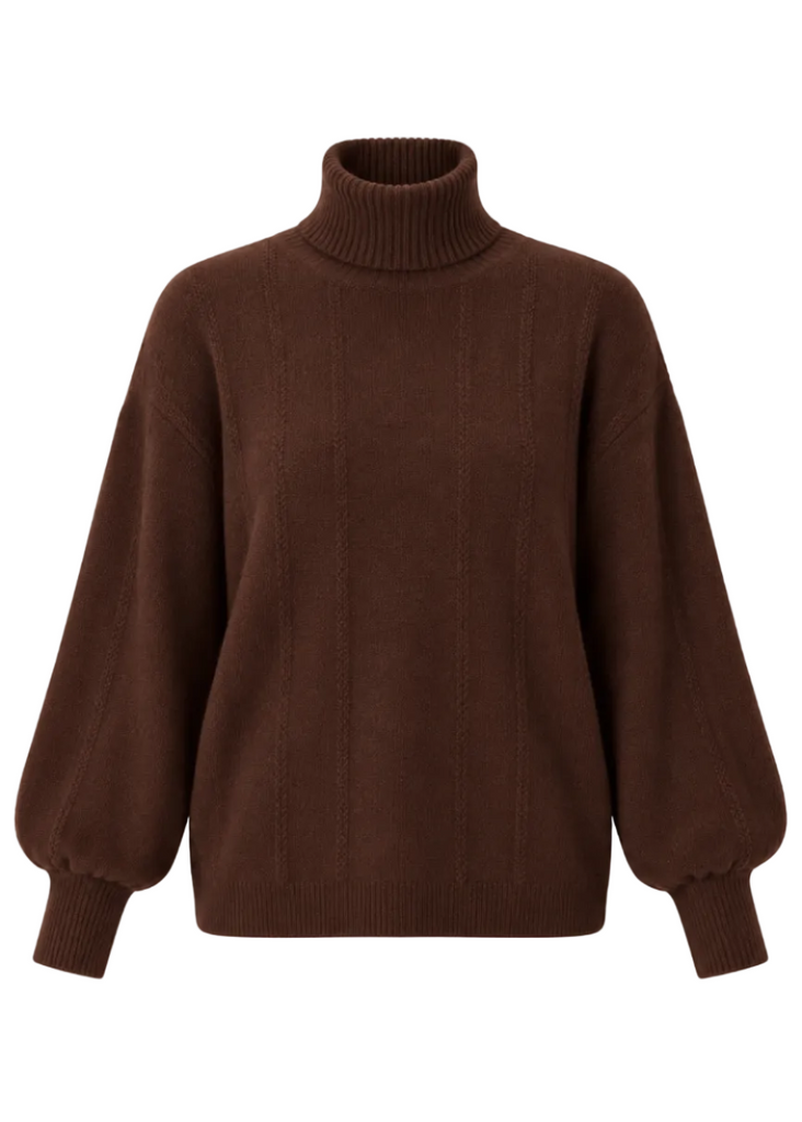 Heavenly-Luxe Textured Knit Turtleneck Sweater