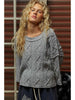Cozy Cable Knit Cropped Pullover Sweater