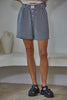 By Together - L9496 | Woven Polyester Gingham Print Gingham Shorts - Navy White