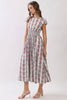 Floral Stripe Smocked Waist Midi Dress