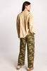 Camo Print Wide Leg Denim Pants