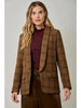 Wool Blend Plaid Blazer
