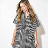INK + ALLOY - Margot Stripe Kaftan Black + White