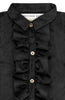 Gretchen Scott LLC - Ruffle Rumble Blouse - Ultra Suede - Brown / M