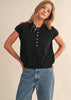 Cap Sleeve Collared Sweater Vest