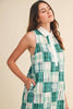 Plaid Patchwork Collared A-Line Mini Dress