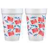 Patriotic-USA Fun Flags/Streamers Foam Cup 10 Pack