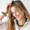 INK + ALLOY - Iris Large Resin Bead Necklace Green