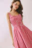Gingham Smocked Bodice Midi Dress