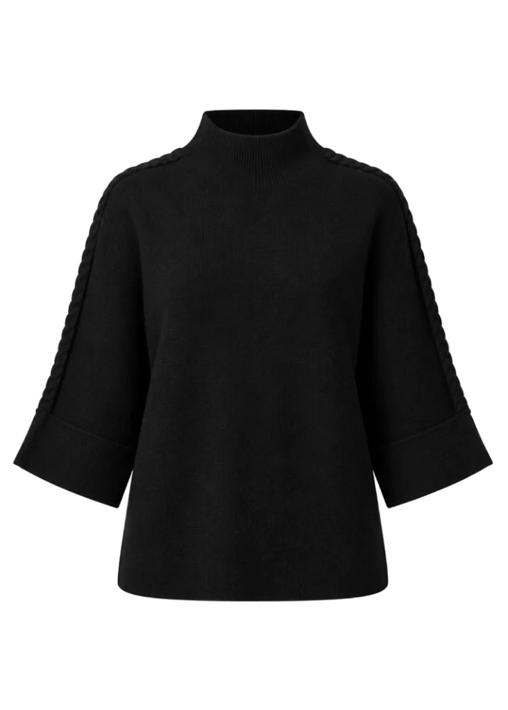 Heavenly-Luxe Stitch Detail Funnel Neck Sweater