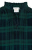 Gretchen Scott LLC - Ruffleneck Tunic - Black Watch Plaid - Navy/Green / S