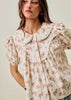 Floral Lace Trimmed Blouse