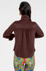 Gretchen Scott LLC - Ruffle Rumble Blouse - Ultra Suede - Brown / S