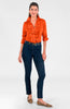 Gretchen Scott LLC - Ruffle Rumble Blouse - Ultra Suede - Brown / L