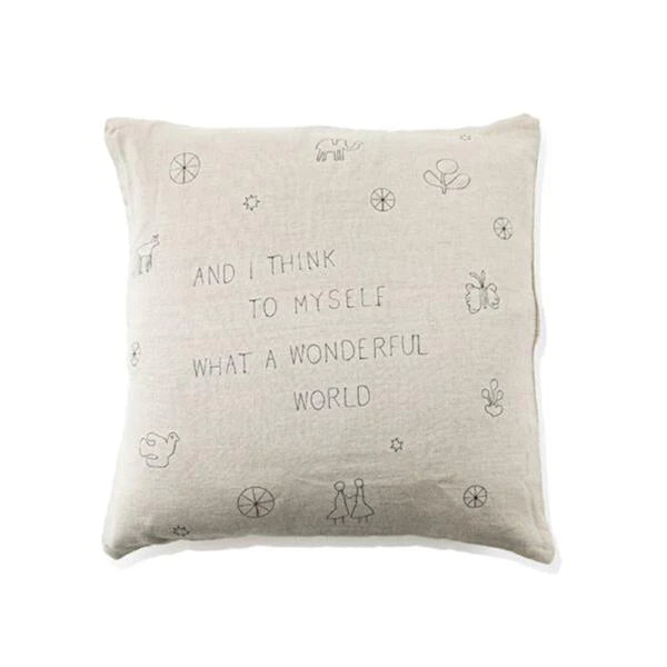 Pillow Collection - What A Wonderful World (Stone Washed Linen) - 24”x24