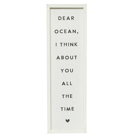 Wood Wall Sign - Dear Ocean