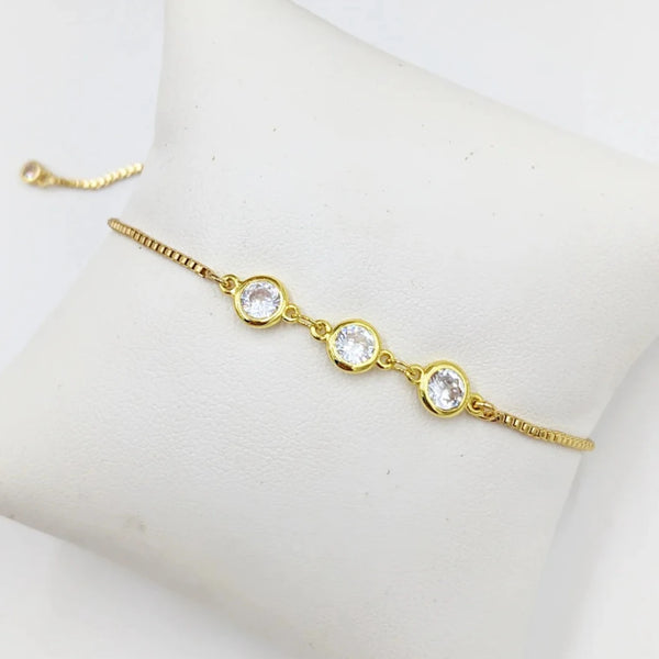 Adjustable Bracelet | Gold Pave