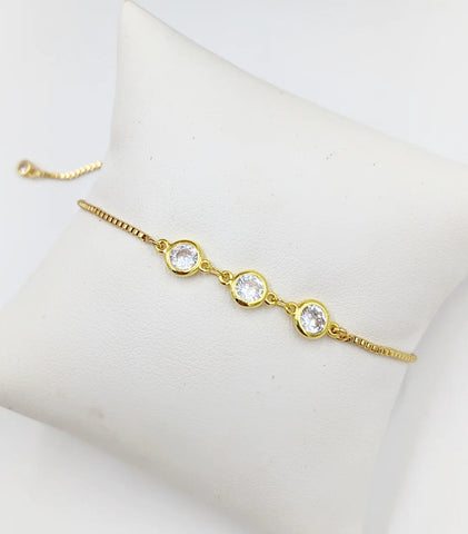 Adjustable Bracelet | Gold Pave