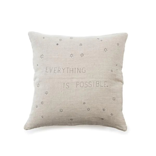 Pillow Collection - Everything Is Possible (Stone Washed Linen) - 24” x 24