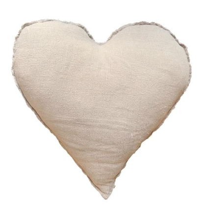 Heart Shaped Frayed Edge Pillow