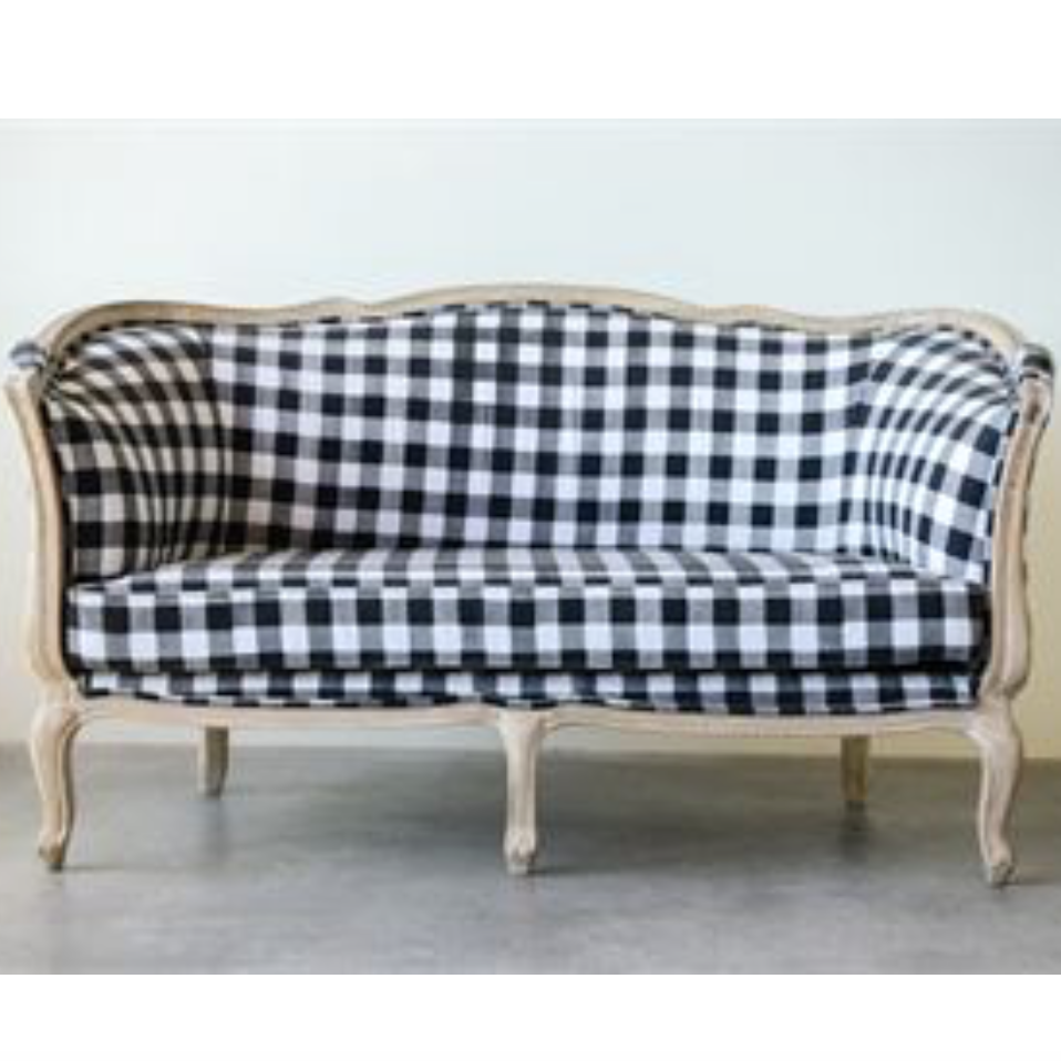 Blue Buffalo Check Sofa Baci Living Room