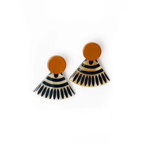 ST- Sunset Navy Tile Stud Earrings