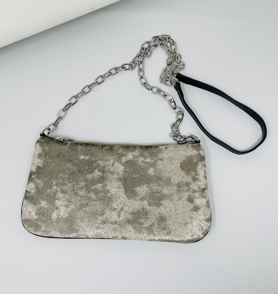 Silver Velveteen Cross Body