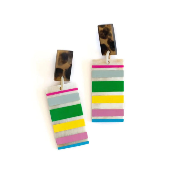 Tortoise Top Rainbow Earrings