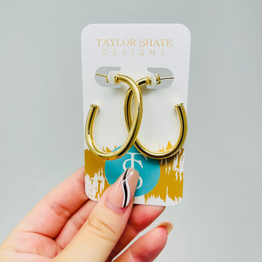 Marissa Gold Filled Oval Hoop