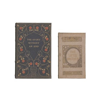 MDF & Canvas Book Storage Boxes, Set of 2 